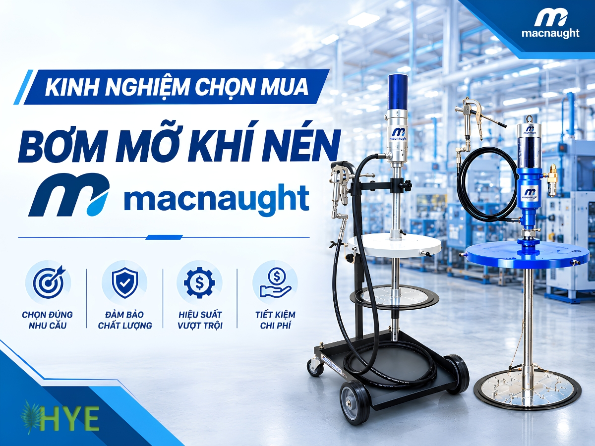 KINH NGHIỆM CHỌN MUA BƠM MỠ KHÍ NÉN MACNAUGHT PHÙ HỢP VỚI QUY MÔ NHÀ MÁY