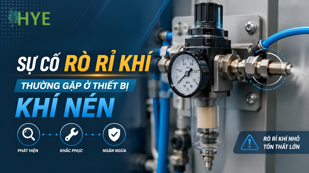 CÁCH KHẮC PHỤC SỰ CỐ RÒ RỈ KHÍ THƯỜNG GẶP Ở THIẾT BỊ KHÍ NÉN