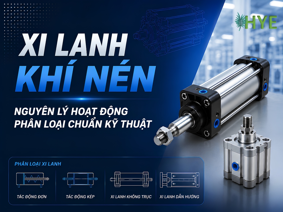 XI LANH THIẾT BỊ KHÍ NÉN LÀ GÌ? NGUYÊN LÝ HOẠT ĐỘNG & PHÂN LOẠI CHUẨN KỸ THUẬT