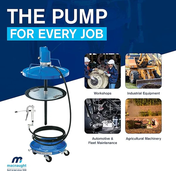 Macnaught Air Operated Grease Pump for 120lb./16 Gal. Containers