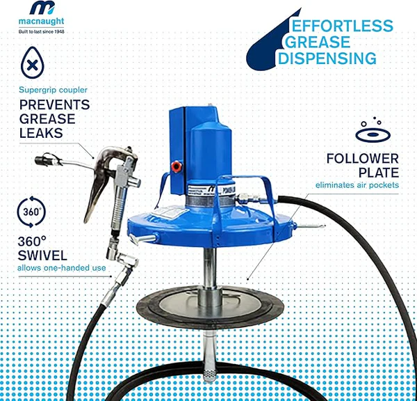 Macnaught Air Operated Grease Pump for 35 lb./5 Gal. Containers