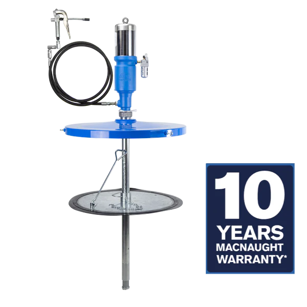 Macnaught High Volume Heavy Duty Air Operated Grease Pump With Booster Gun and Follower