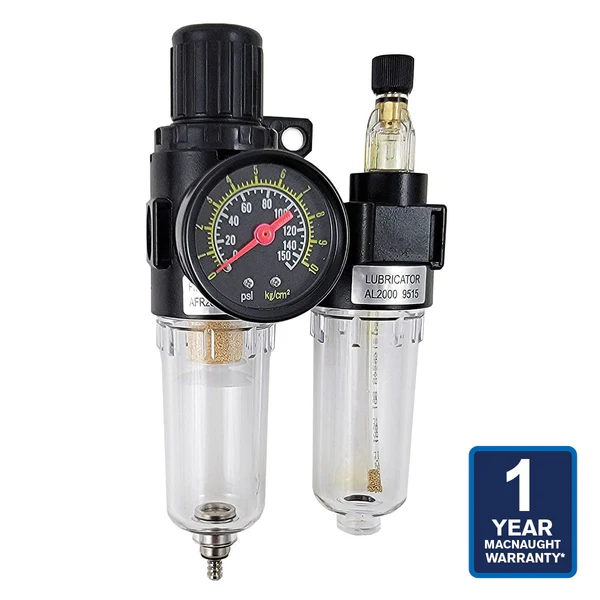 Macnaught M3 Filter Regulator and Gauge with Lubricator